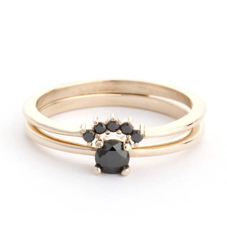 Impressive Black Diamond Engagement Ring DesignerJewelry Wholesaler
