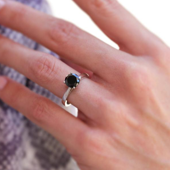 Excellent Black Diamond Engagement Ring DesignerJewelry Wholesaler