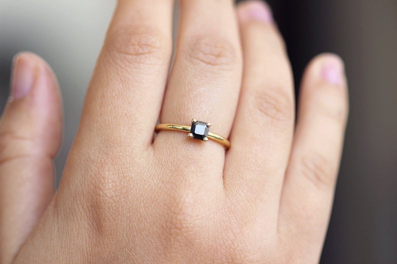 Generous Black Diamond Engagement Ring DesignerJewelry Wholesaler