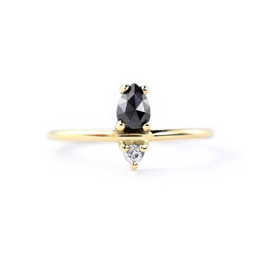 Sparkling Black Diamond Engagement Ring DesignerJewelry Wholesaler