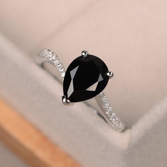Sophisticated Black Diamond Engagement Ring DesignerJewelry Wholesaler
