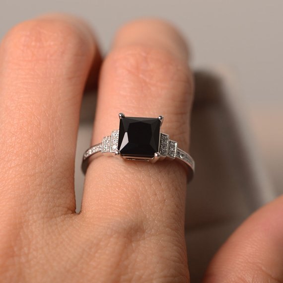 Sophisticated Black Diamond Engagement Ring DesignerJewelry Wholesaler
