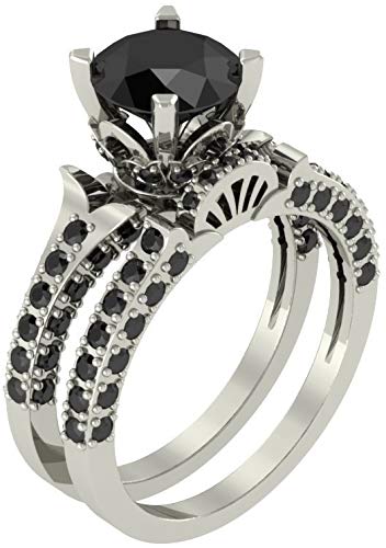 Brilliant Black Diamond Engagement Ring DesignerJewelry Wholesaler