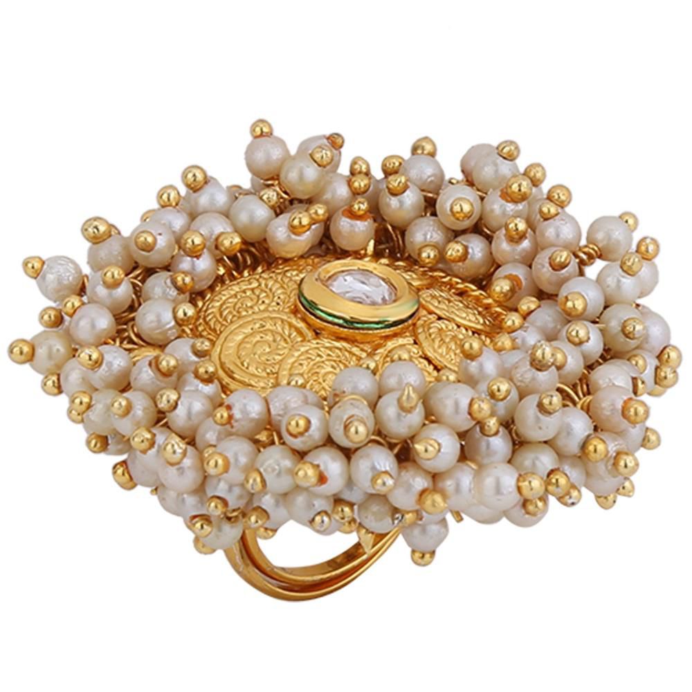 Traditional Antique Round Pearl Adjustable Finger Rings Jewelry Manufacturer