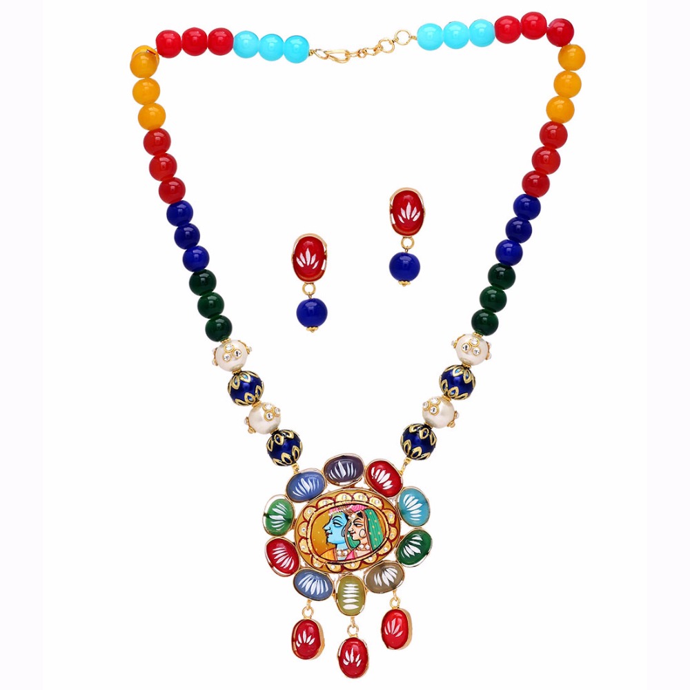 Jaipur Mart Gold Plated Multi Color Colored Glass Stone, Color Beads Exporter