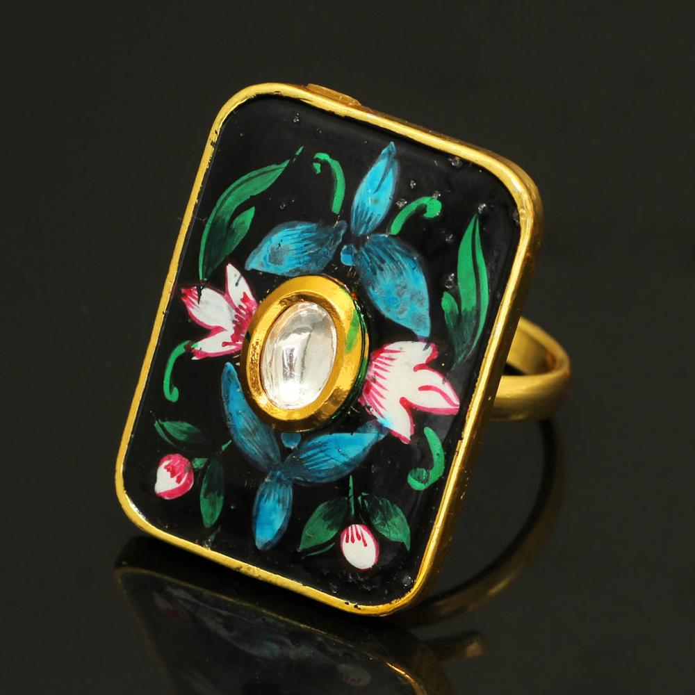 Multi Color Kundan Meena Ring Men & Women Manufacturer from india