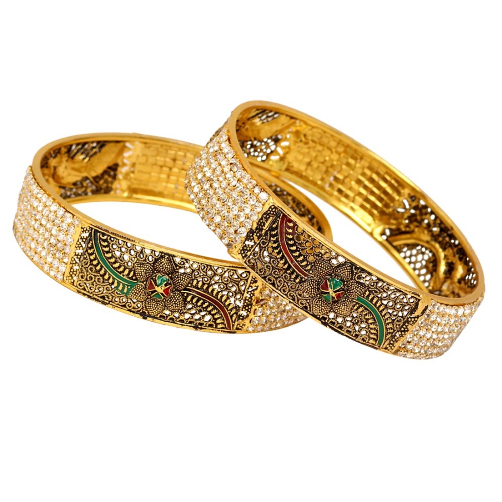 Rhinestone Meenakari Work Bangles Manufacturer