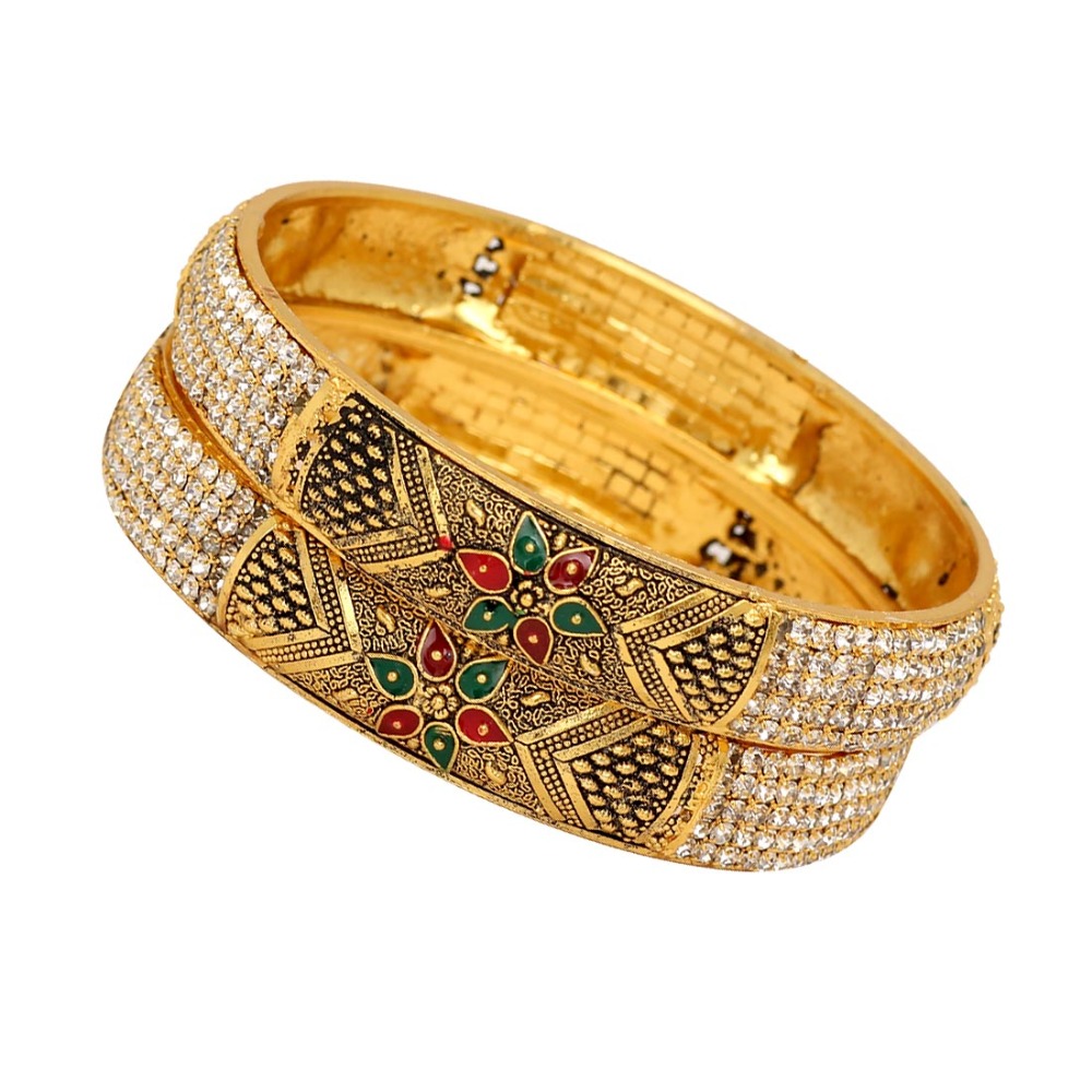 Rhinestone Meenakari Work Bangles Size Supplier