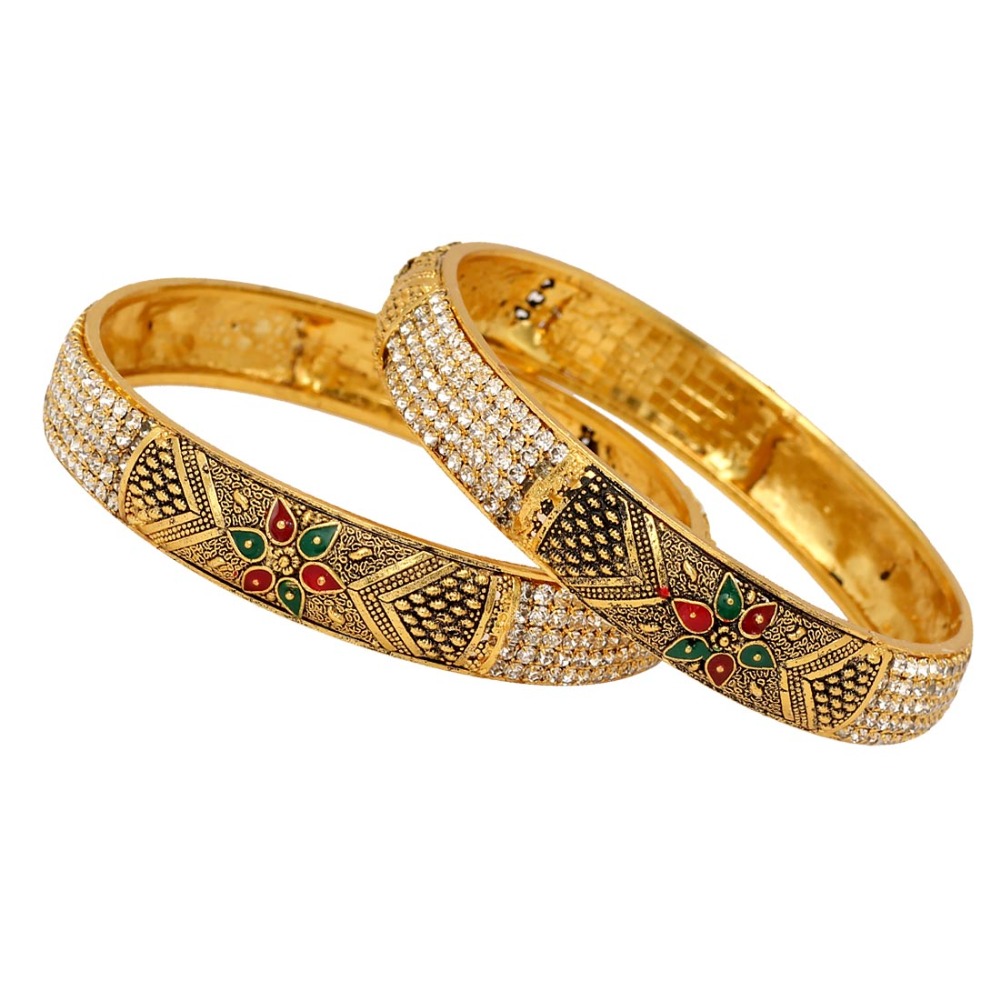 Rhinestone Meenakari Work Bangles Size Supplier