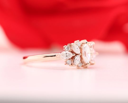 Natural Marquise Shape Designer Engagement Ring Supplier