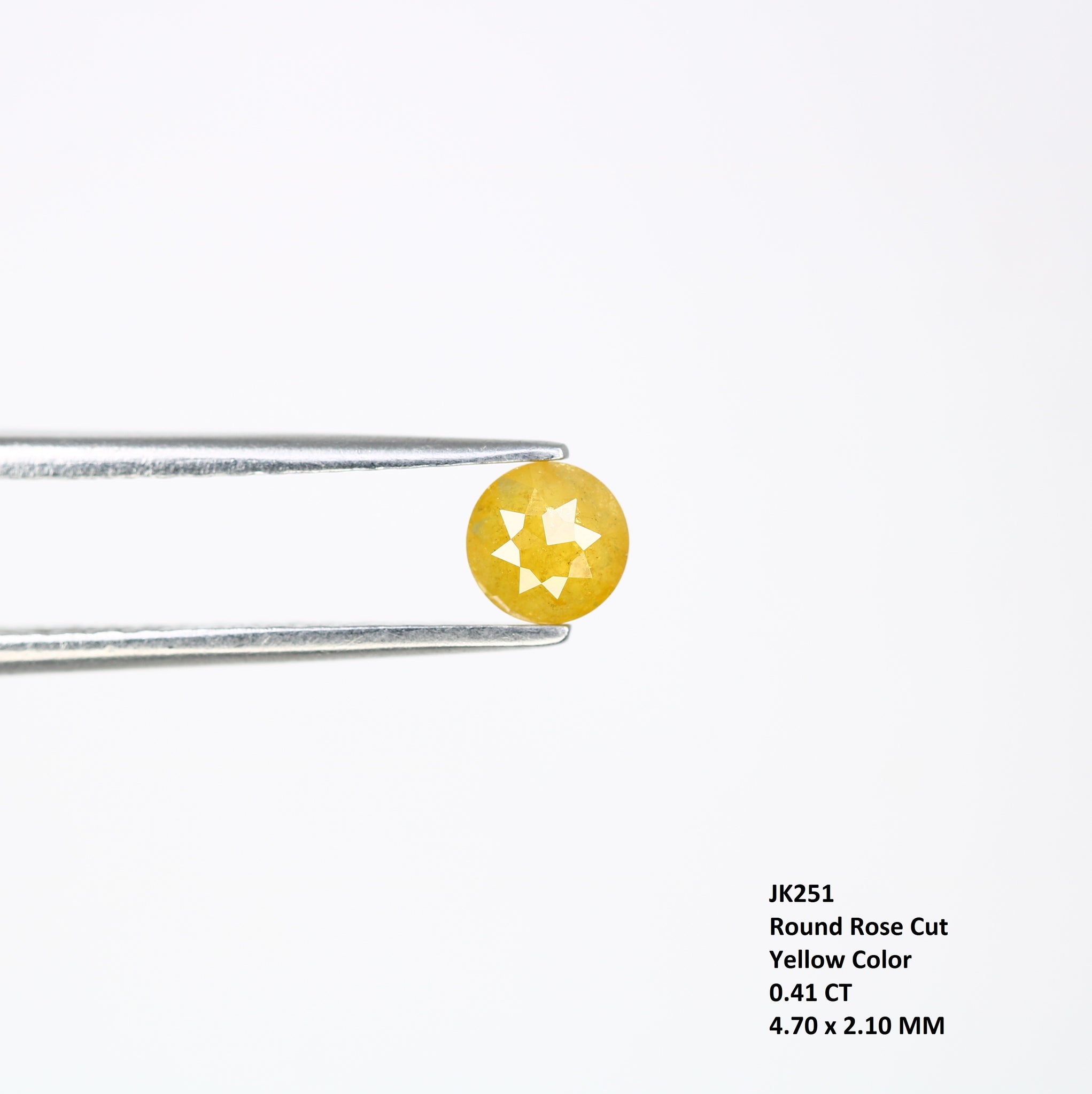 Round Rose Cut Loose Unique Yellow Diamond For Promise Ring Wholesaler