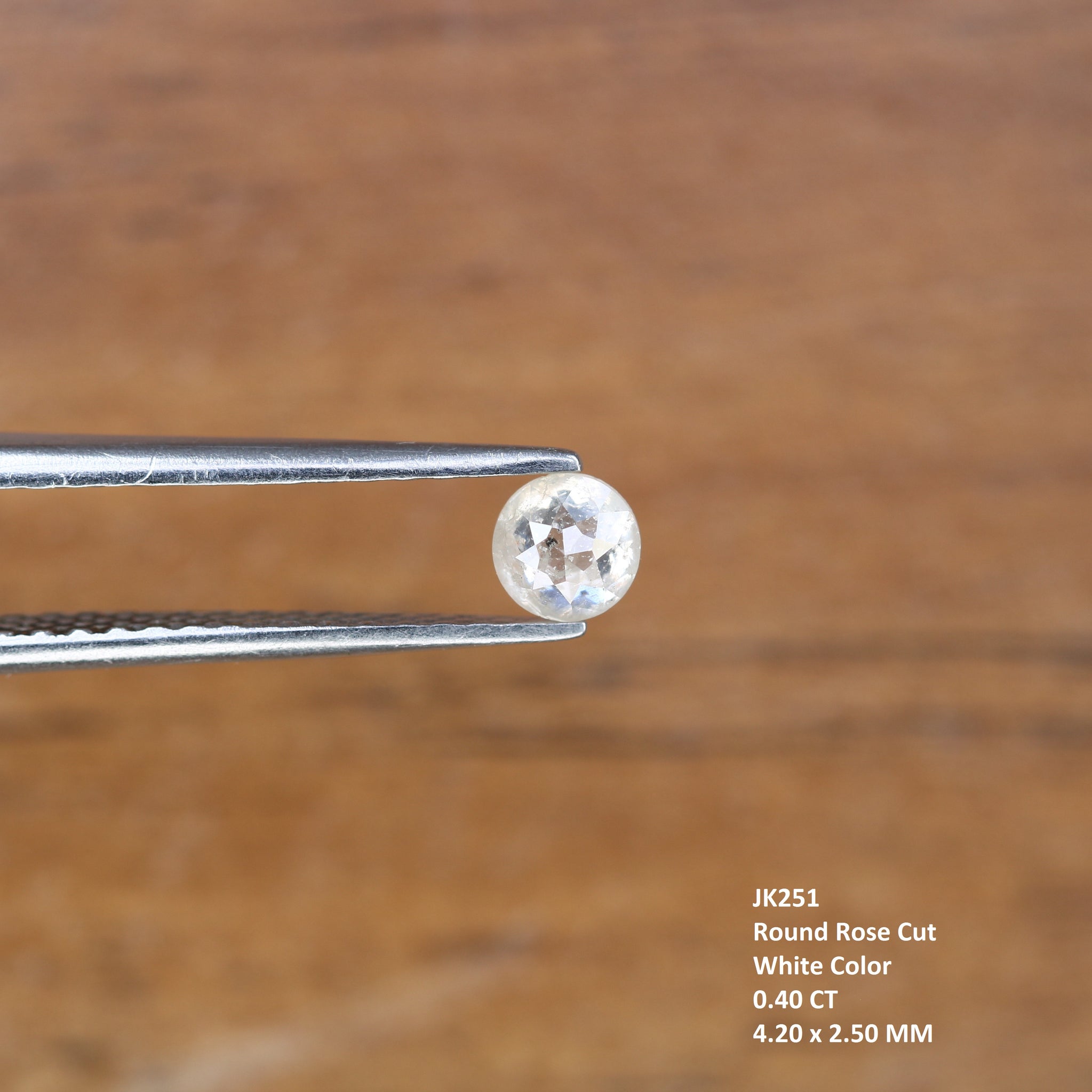 Fancy White Color Round Rose Cut 0.40 CT Diamond For Designer Jewelry Supplier