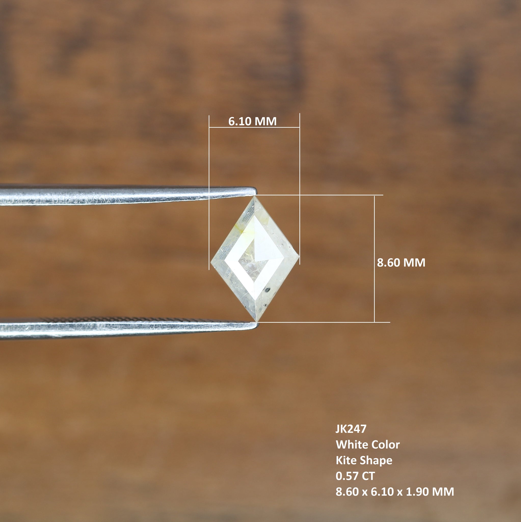 Kite Shape Loose Natural White Color 8.60 MM Diamond For Galaxy Ring Wholesaler