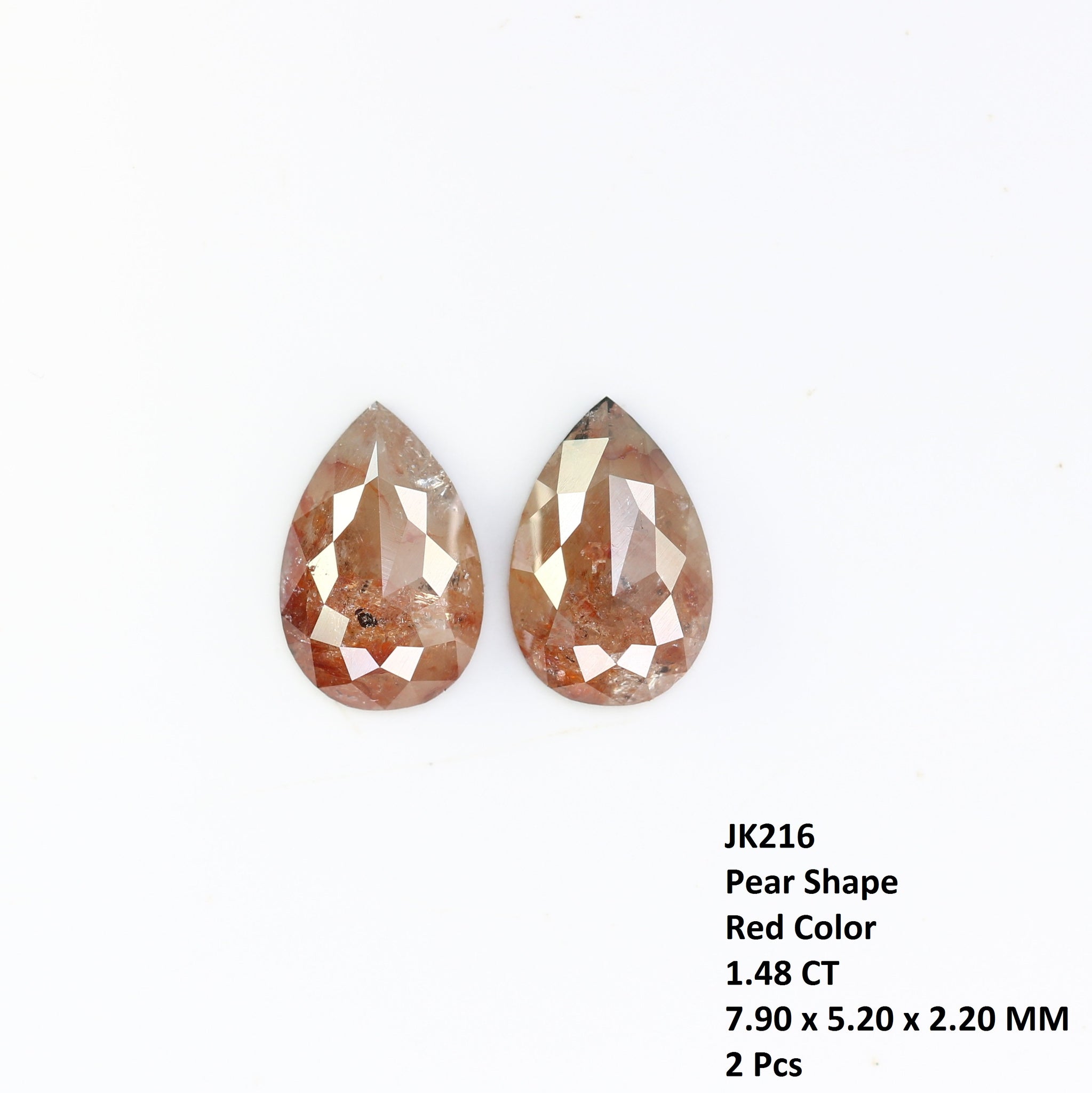 Pear Shape Red Pair Diamond For Earrings Wholesaler