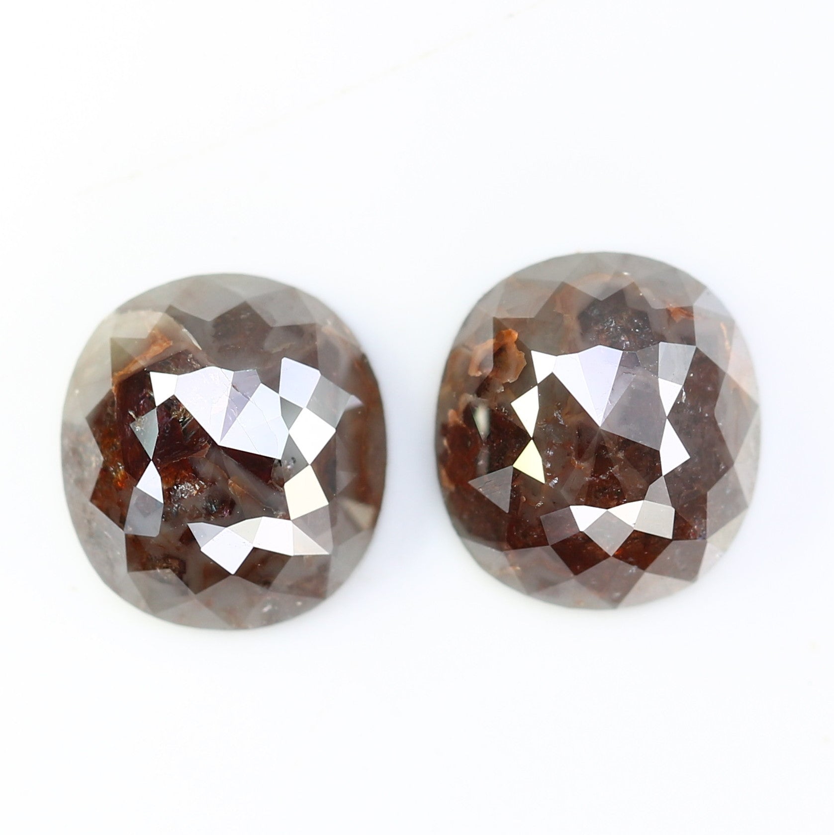 Wholwsale Brown Oval Shape Natural Pair Diamond For Earring