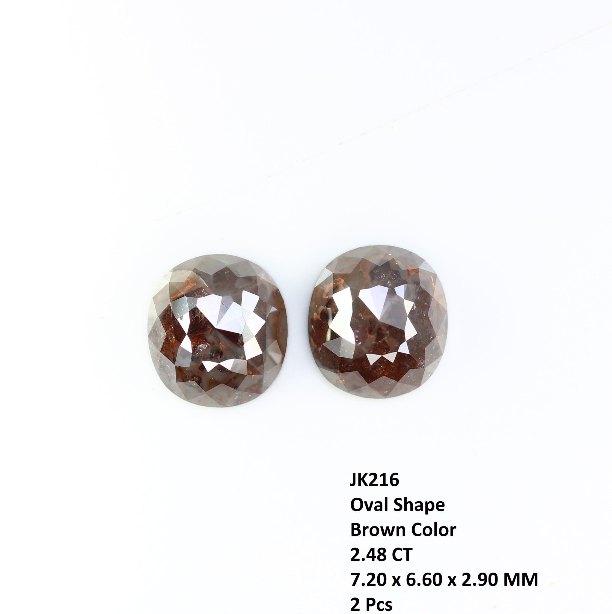 Wholwsale Brown Oval Shape Natural Pair Diamond For Earring