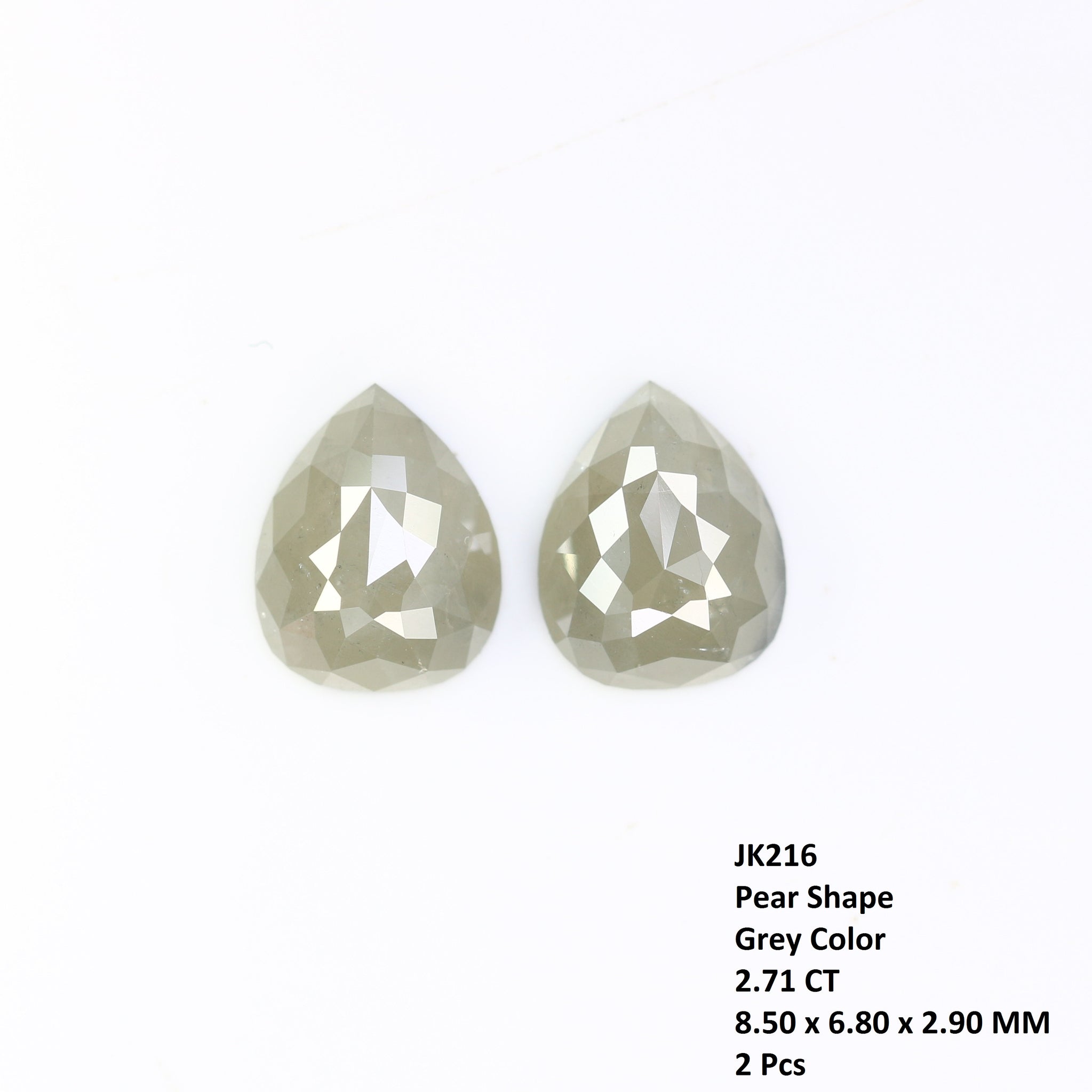 Natural Grey Pear Shape Loose Pair Diamond For Earring Supplier