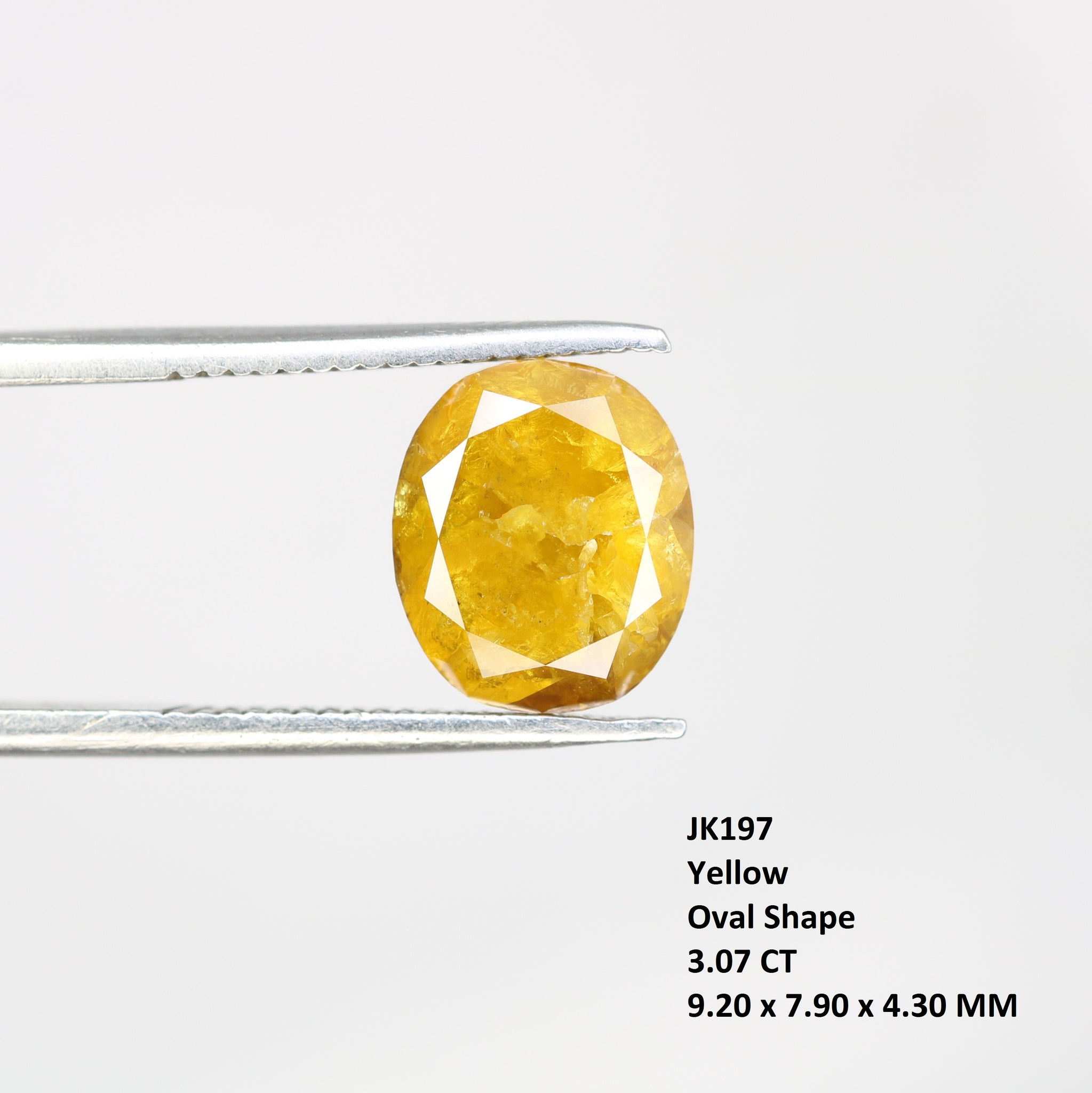 Oval Shape Loose Natural Rustic Yellow Color Diamond Exporter