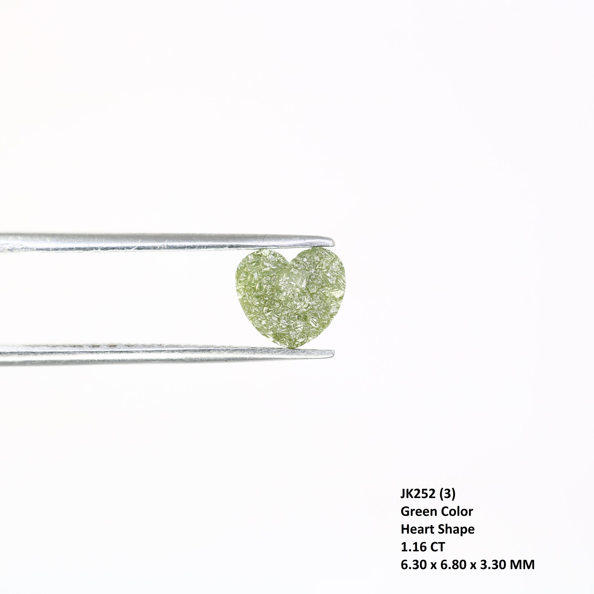 Green Color Loose Fancy Heart Shape Diamond For Wedding Ring Manufacturer