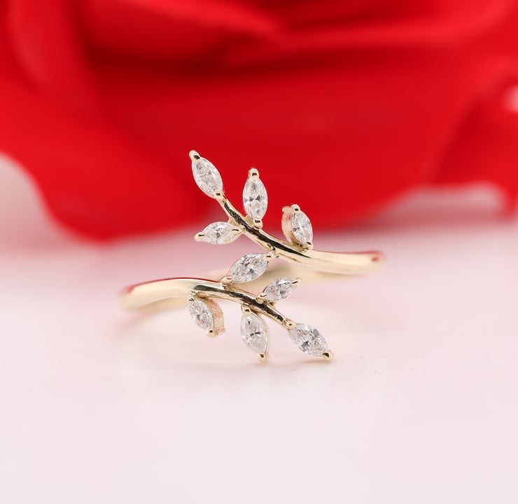 White Marquise Diamond Engagement Ring Wholesaler