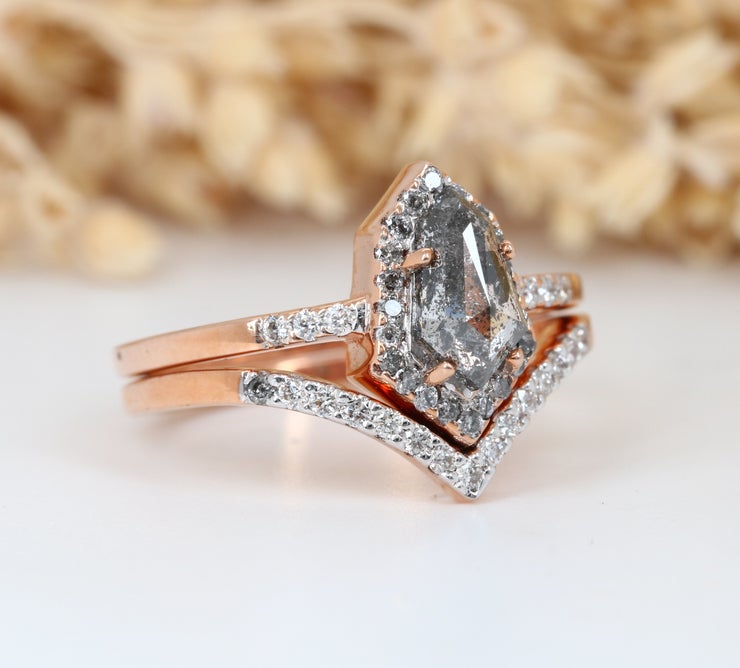 Salt and Pepper Diamond Engagement Ring Wholesaler