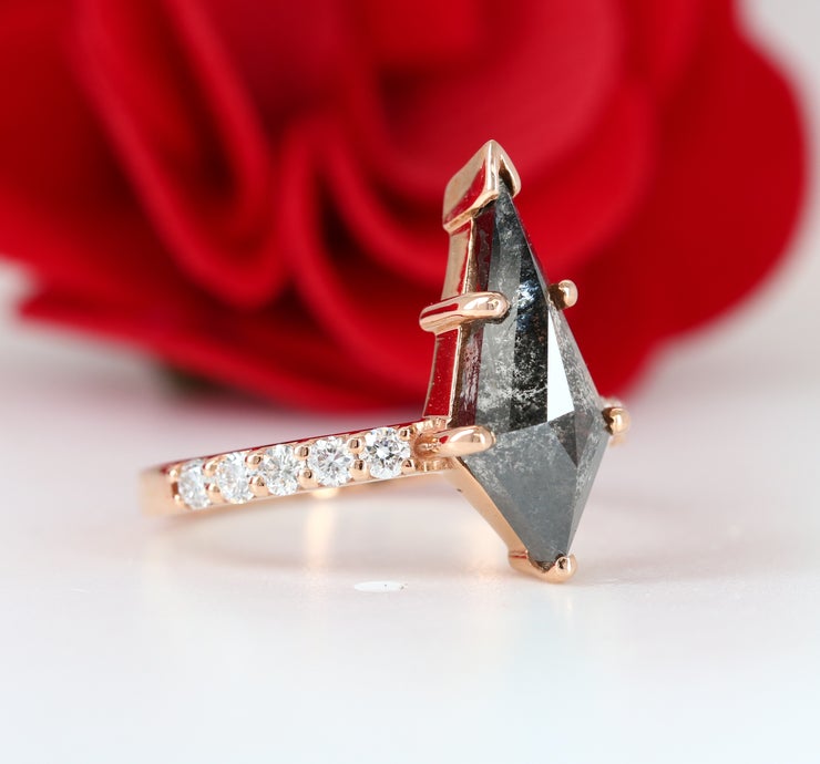 Loose Salt and Pepper Kite Engagement Ring Wholesaler