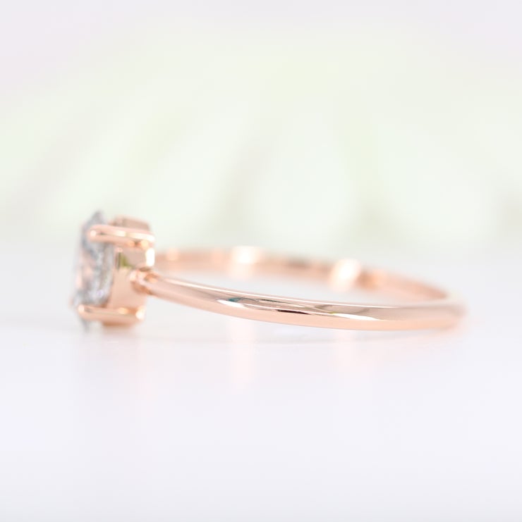 14K Rose Gold Salt And Pepper Diamond Ring Wholesaler