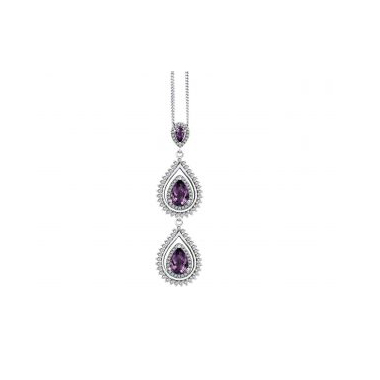18kt White Gold Pendant Made With High Grade Amethyst And Diamonds Jewelry