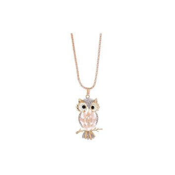 18kt Yellow Gold Owl Design fashionable Chain Necklace Jewelry