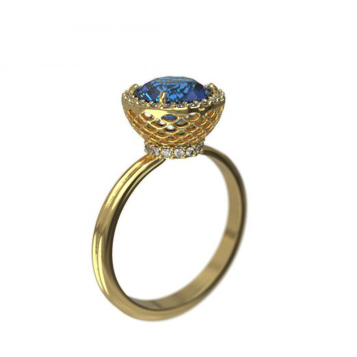 18k Ethnic With Tanzanite Gemstone For Wedding And Engagement Gift Ring