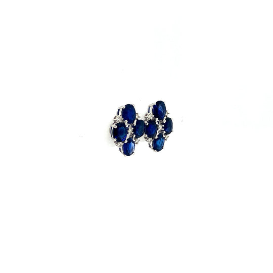 Sapphire and Diamond Earrings in 14K White Gold Wholesaler