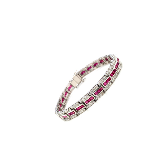 Ruby and Diamond Bracelet in 14K White Gold Supplier