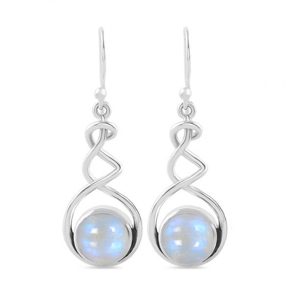 SILVER EARRING WITH SMOKY MOONSTONE GEMSTONE WHOLESALER