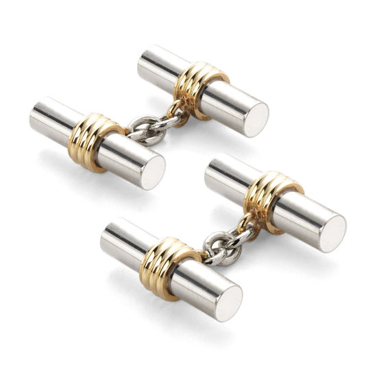 KNOT ROD SILVER CUFFLINKS DUAL TONE WHOLESALER