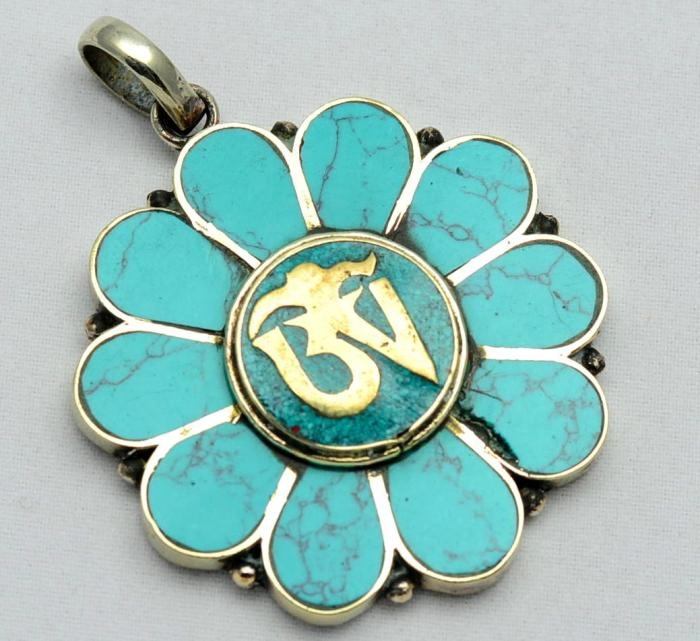 Turquoise Tibetan silver  pendants handmade Exporter