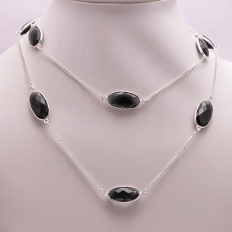 Natural Black Onyx Quartz Gemstone Jewelry Manufacturer