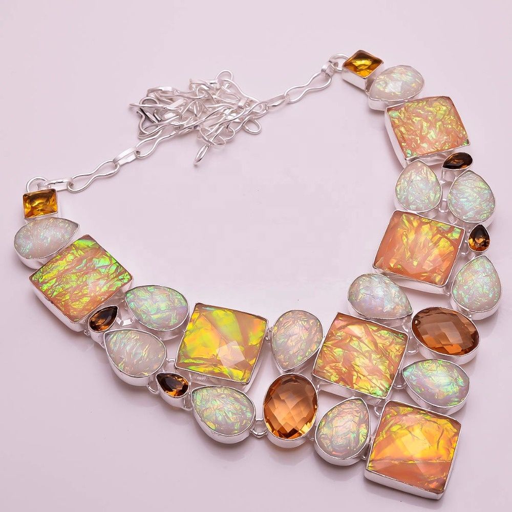 Natural Dichroic Glass Multi Gemstone Jewelry Wholesaler