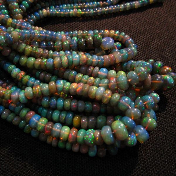 Wholesale Top Quality Ethiopian Opal beads, Black Opal