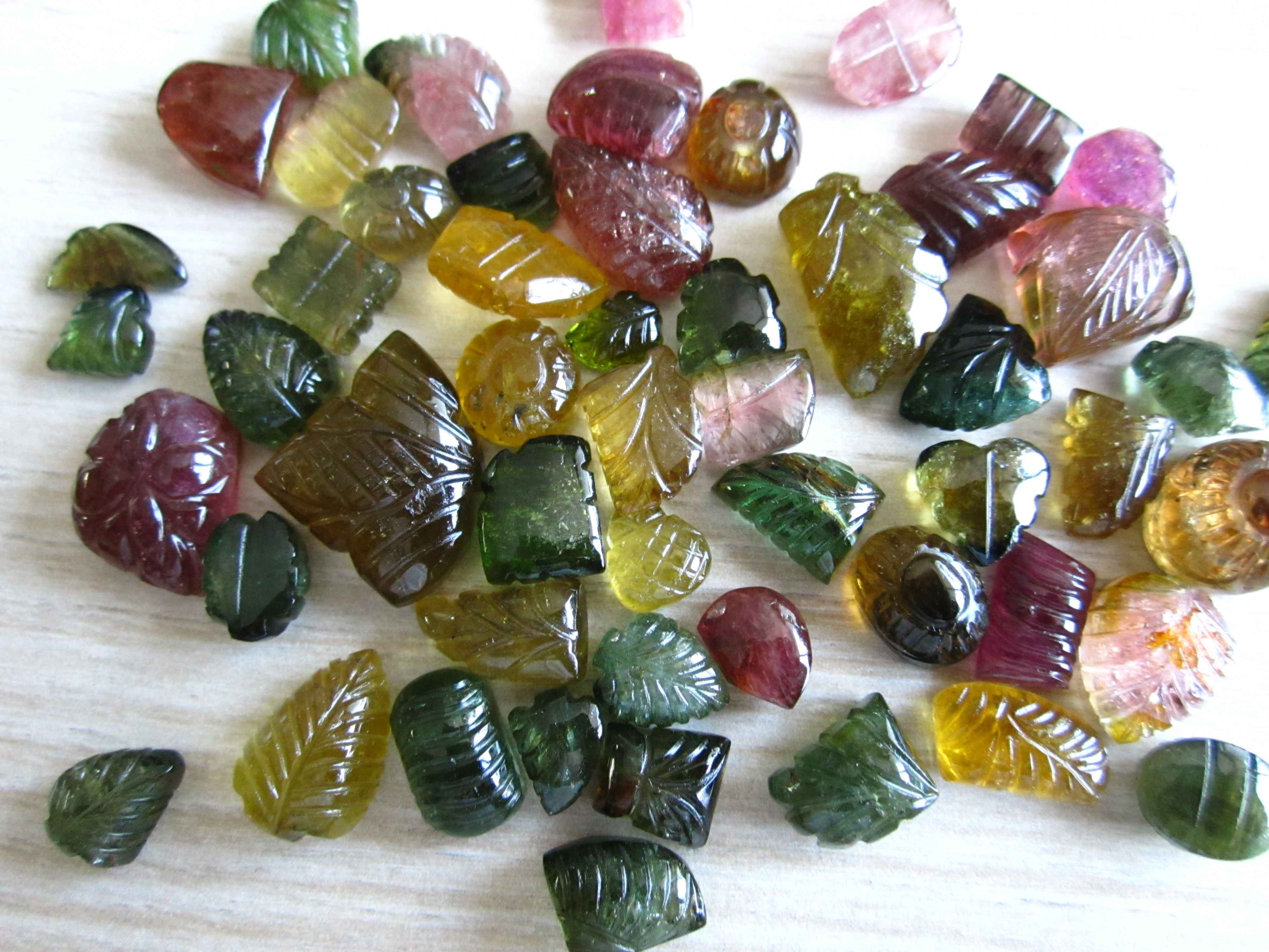 Beautiful Carved Multi Tourmaline Cabochon for jewelry Supplier