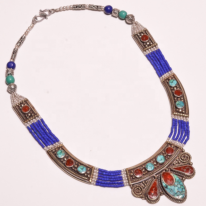 Coral Lapis Gemstone Necklace Supplier