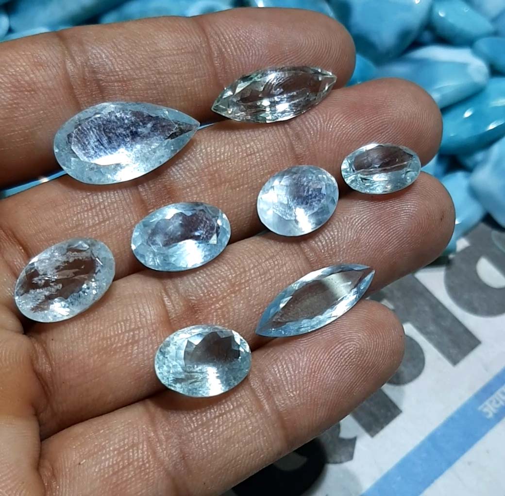 Aquamarine faceted gem for valentine's day jewelry Supplier