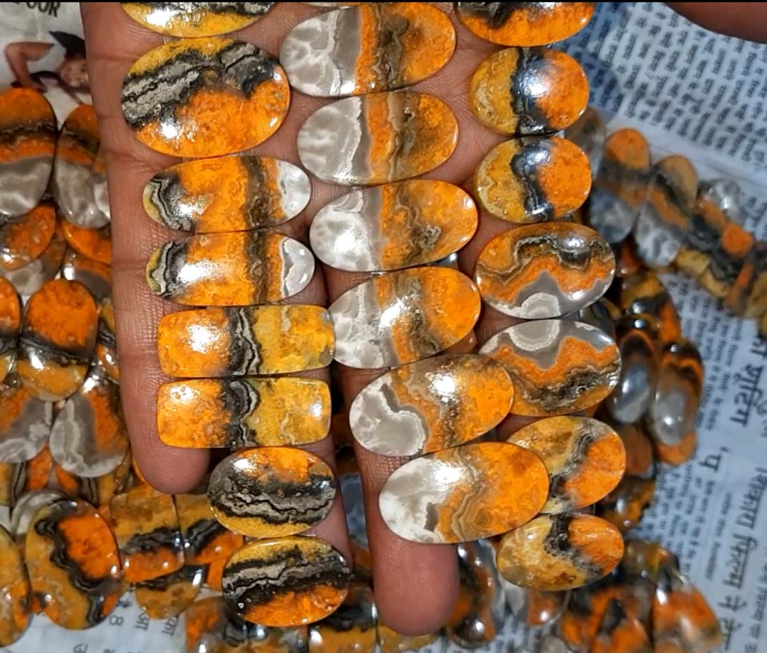 Top quality Bumble bee jasper cabochon gem for antique jewelry  Supplier