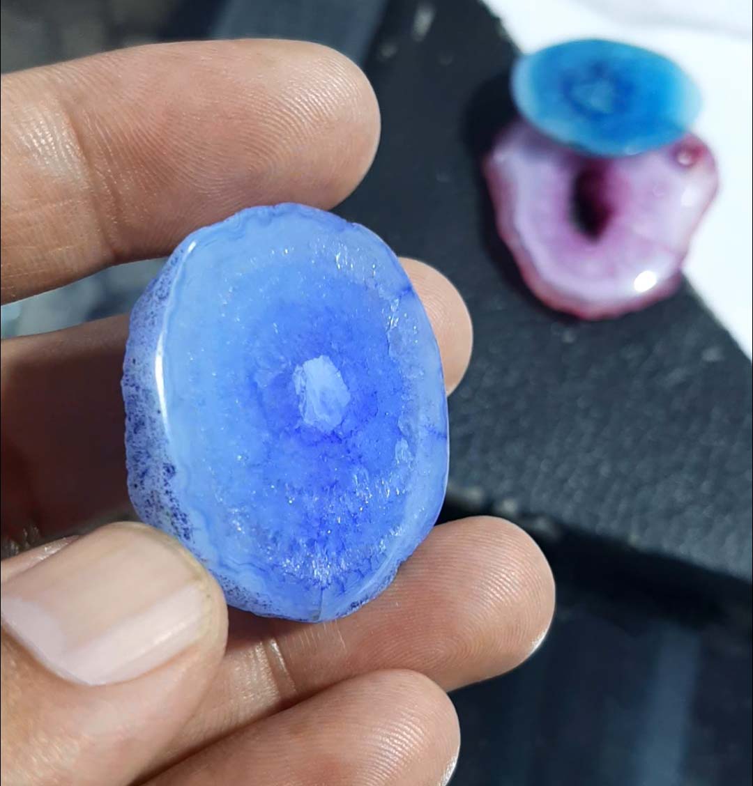 Chief price blue solar quartz agate durzi at electroplated jewelry Exporter