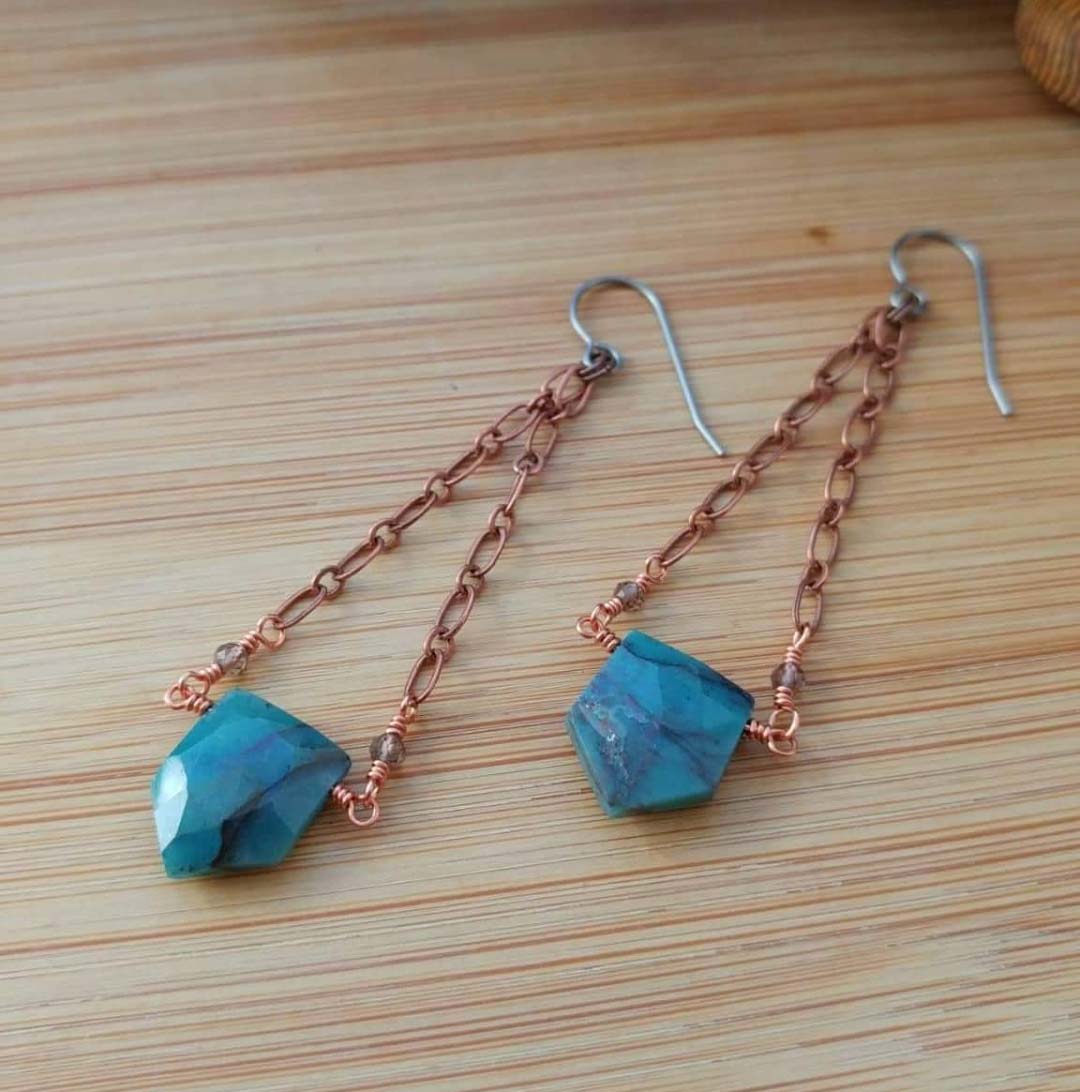 Labradorite gold plated dangle earring at factory price Supplier