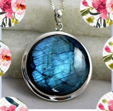 Purple labradorite sterling silver pendant for party gift Exporter