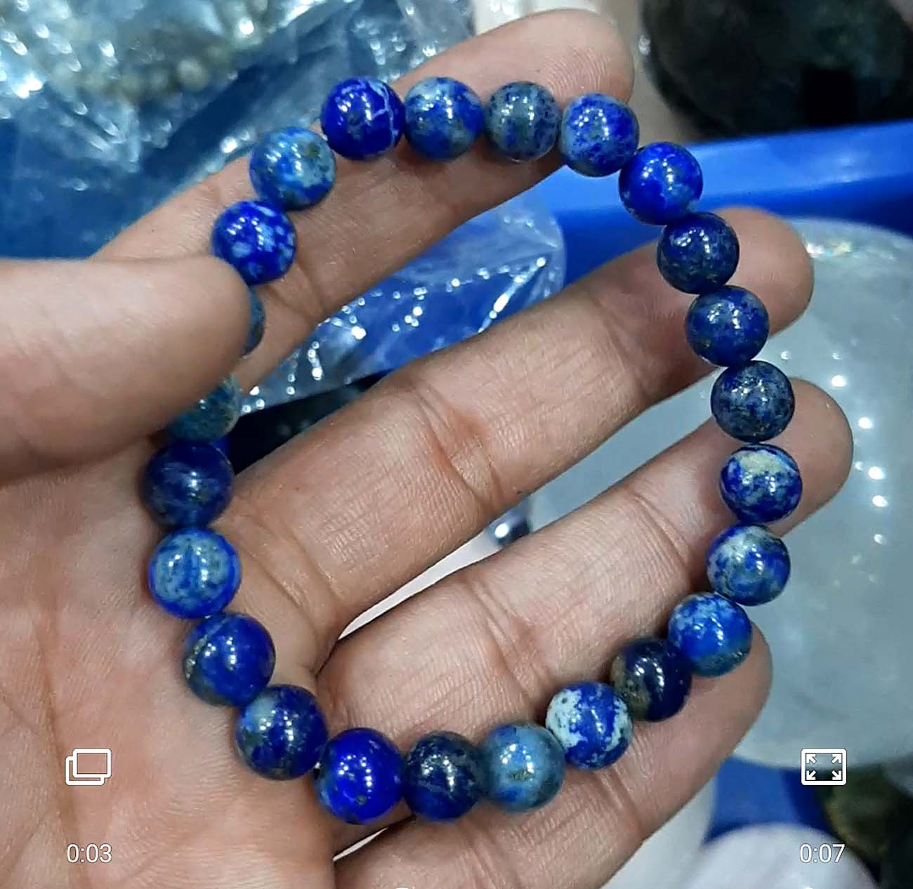 Wholesale high polished natural lapis lazuli round cabochon beads bracelet