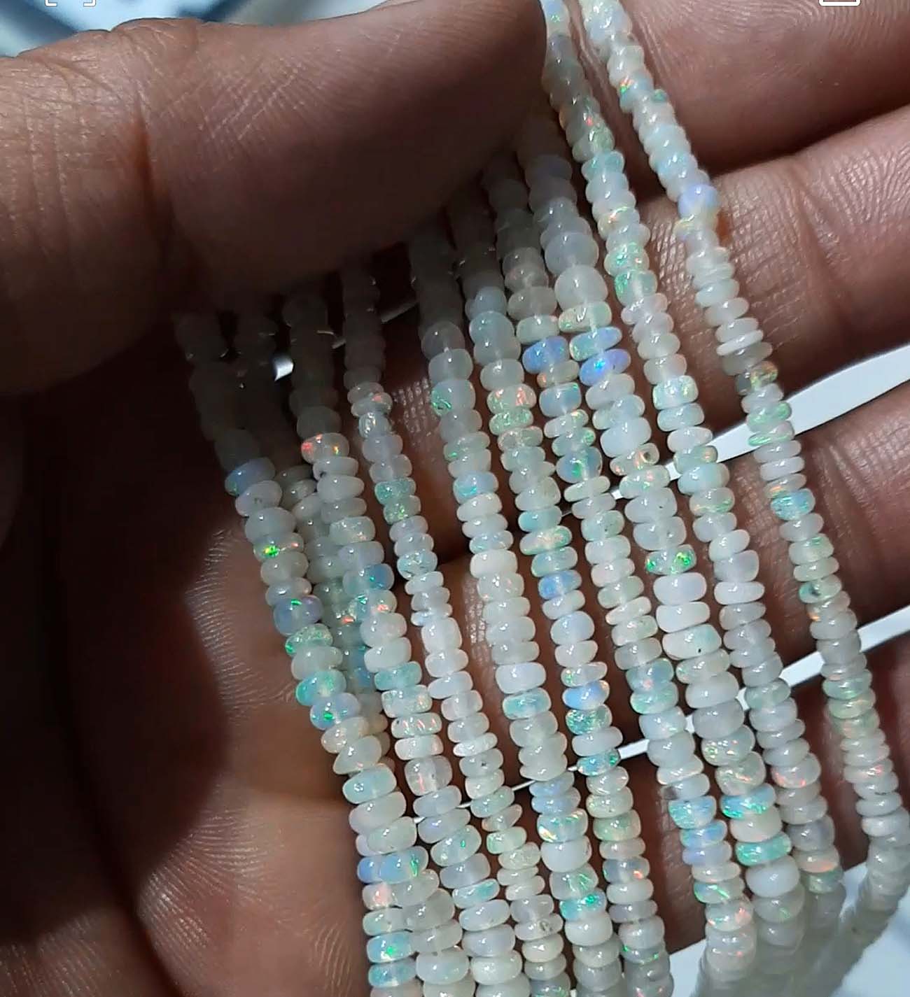 Ethiopian opal roundel cabochon loose gemstone beads strands Supplier