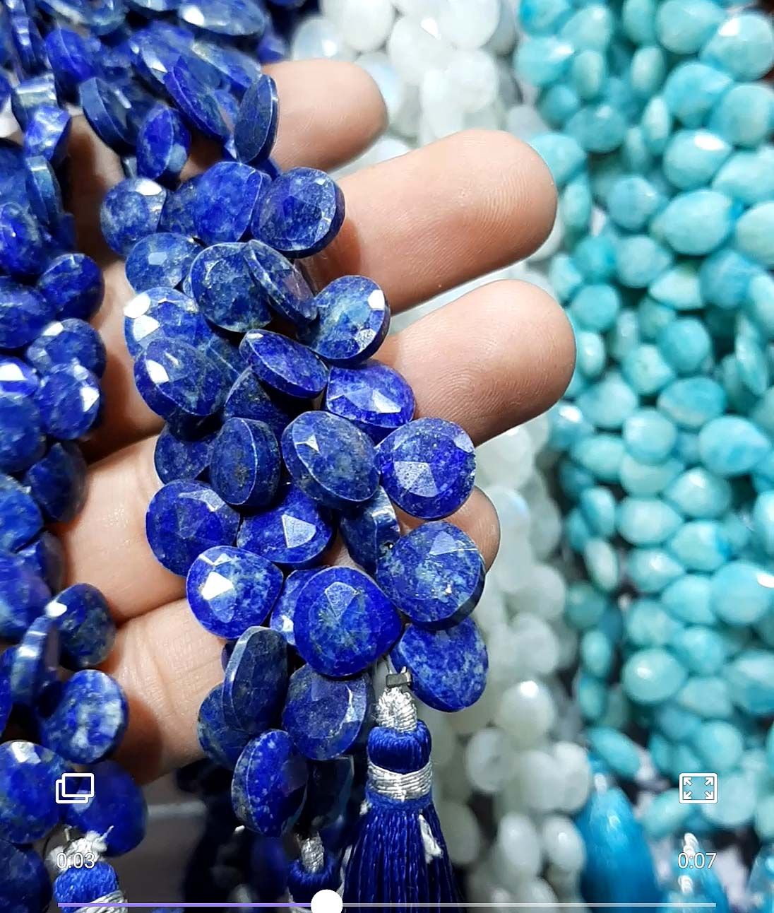 Lapis lazuli heart faceted beads strand for sale Supplier