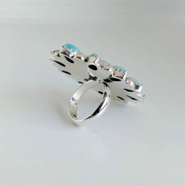 Moonstone and Larimar Ring 925 Sterling Silver Supplier