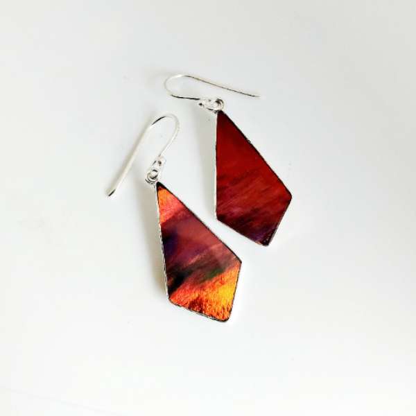 Fancy Aurora Opal Earring 925 Sterling Silver Supplier